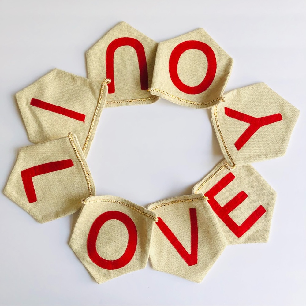 Burlap Valentine’s Banner I Love You